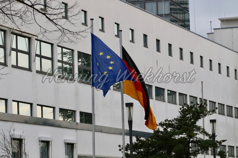 Bonn: Flaggen vor dem Bundeshaus - Henning Wiekhorst
