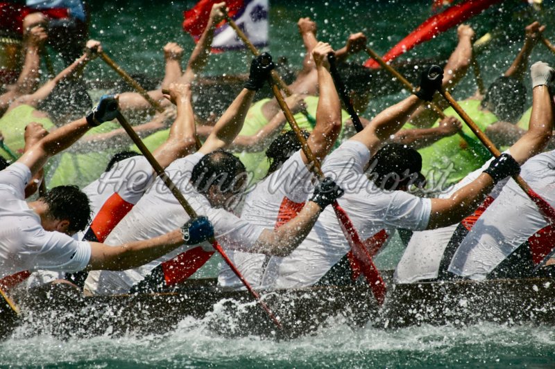 Paddlers in a dragon boat race - Henning Wiekhorst