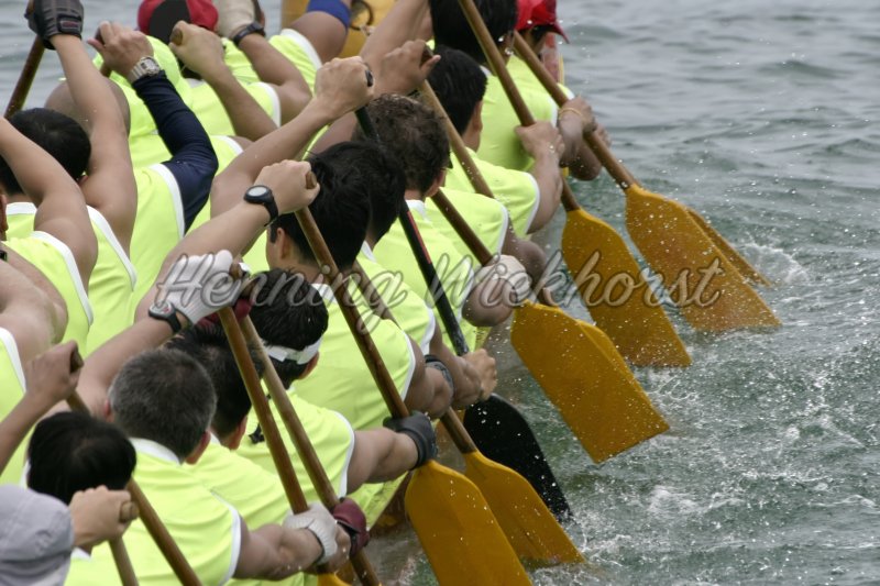 The paddle crew of a dragon boat - Henning Wiekhorst